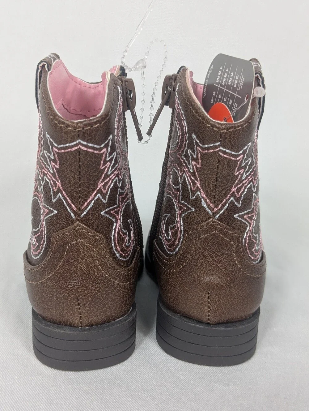 Baby Girls Pink/Brown Western Boots NWT